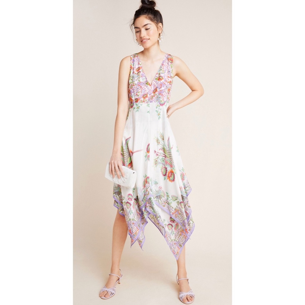Anthropologie Analise Floral Bird Midi Dress New - Picture 3 of 9